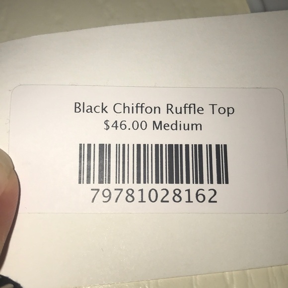 Mustard seed black chiffon ruffle top - Picture 4 of 4